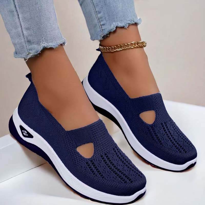 Atmungsaktive Slip-on-Strickschuhe für Damen im Sommer mit weicher Sohle