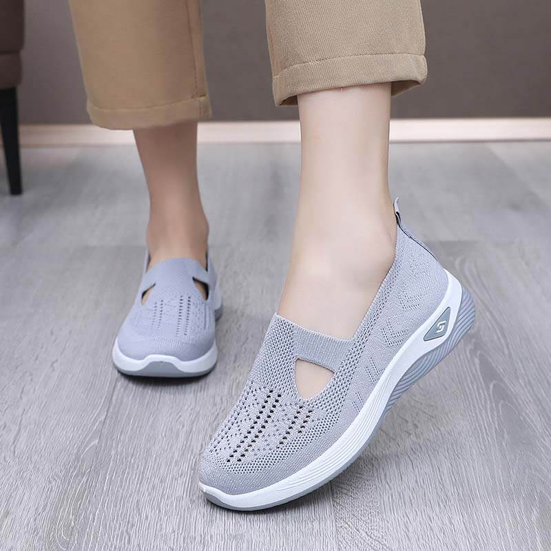 Atmungsaktive Slip-on-Strickschuhe für Damen im Sommer mit weicher Sohle