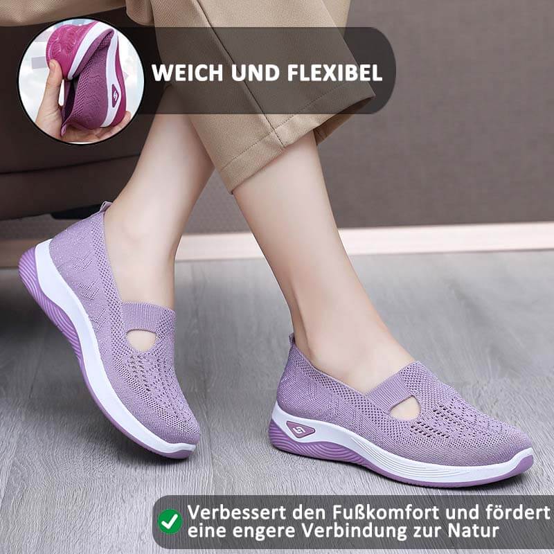 Atmungsaktive Slip-on-Strickschuhe für Damen im Sommer mit weicher Sohle