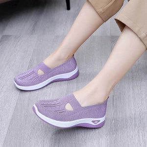 Atmungsaktive Slip-on-Strickschuhe für Damen im Sommer mit weicher Sohle