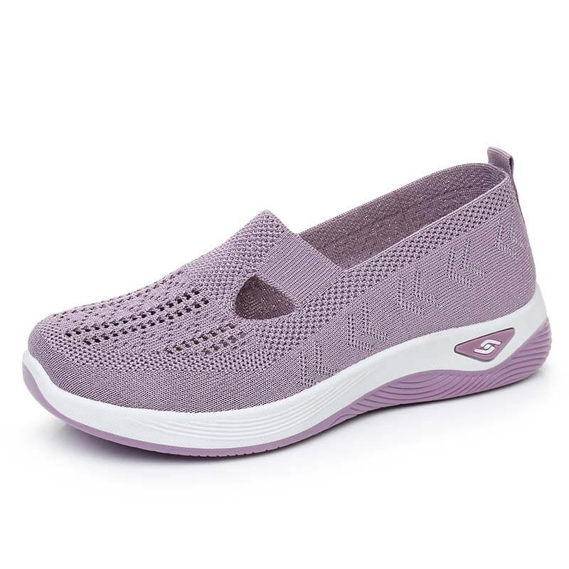 Atmungsaktive Slip-on-Strickschuhe für Damen im Sommer mit weicher Sohle