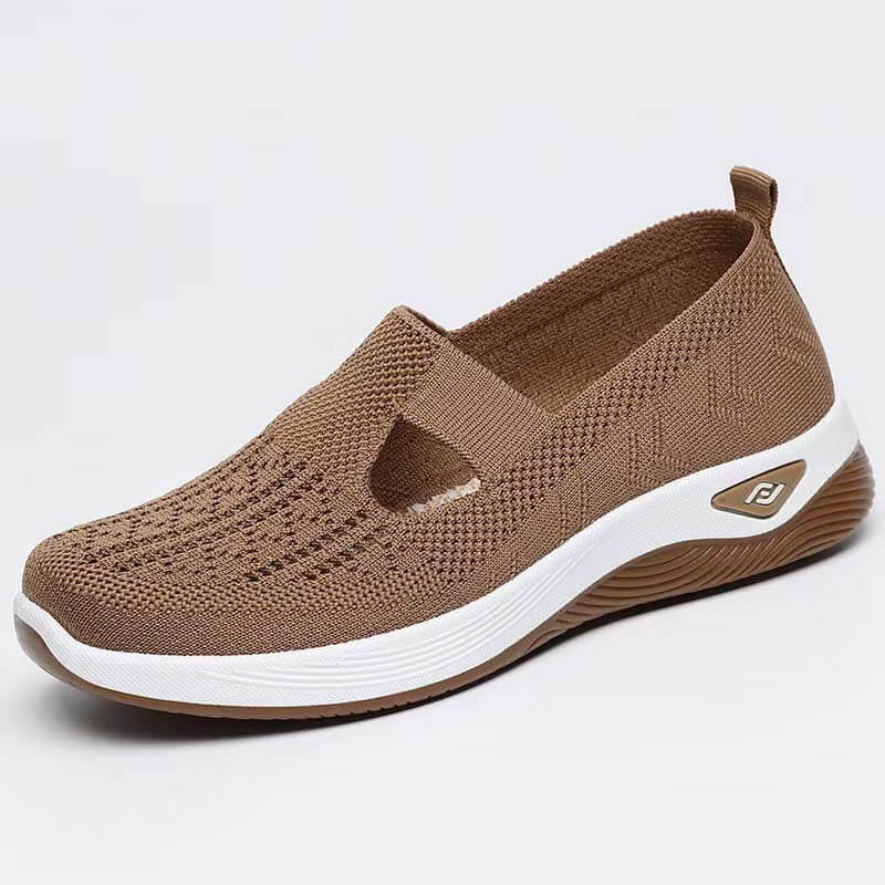 Atmungsaktive Slip-on-Strickschuhe für Damen im Sommer mit weicher Sohle