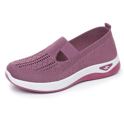 Atmungsaktive Slip-on-Strickschuhe für Damen im Sommer mit weicher Sohle