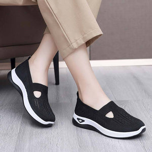 Atmungsaktive Slip-on-Strickschuhe für Damen im Sommer mit weicher Sohle