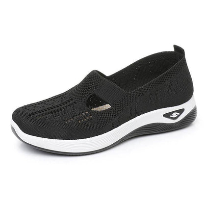 Atmungsaktive Slip-on-Strickschuhe für Damen im Sommer mit weicher Sohle
