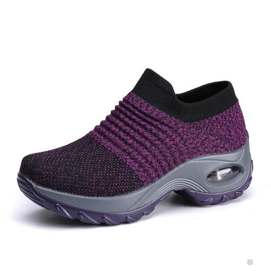 Damen Flying Woven Knit Sports Slip-on Freizeitschuhe