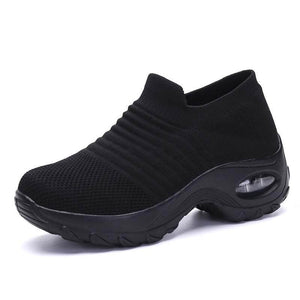 Damen Flying Woven Knit Sports Slip-on Freizeitschuhe