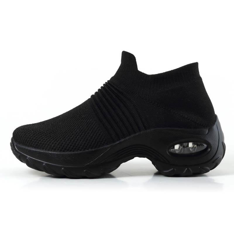 Damen Flying Woven Knit Sports Slip-on Freizeitschuhe