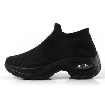 Damen Flying Woven Knit Sports Slip-on Freizeitschuhe