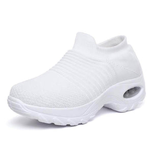 Damen Flying Woven Knit Sports Slip-on Freizeitschuhe