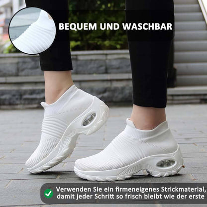 Damen Flying Woven Knit Sports Slip-on Freizeitschuhe