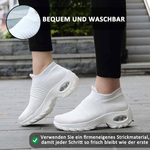 Damen Flying Woven Knit Sports Slip-on Freizeitschuhe