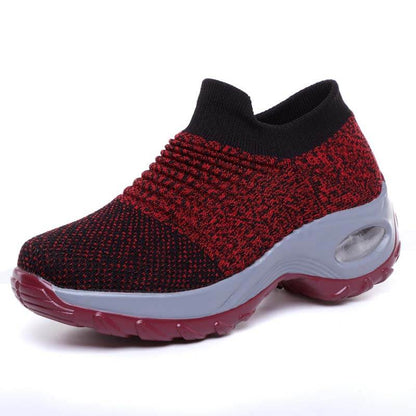 Damen Flying Woven Knit Sports Slip-on Freizeitschuhe