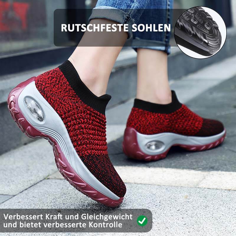Damen Flying Woven Knit Sports Slip-on Freizeitschuhe