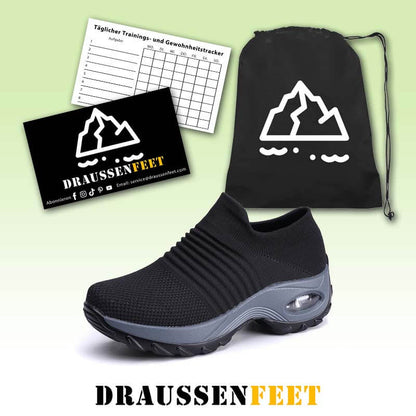 Damen Flying Woven Knit Sports Slip-on Freizeitschuhe