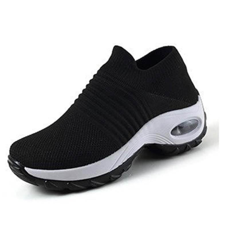 Damen Flying Woven Knit Sports Slip-on Freizeitschuhe