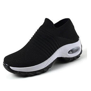 Damen Flying Woven Knit Sports Slip-on Freizeitschuhe