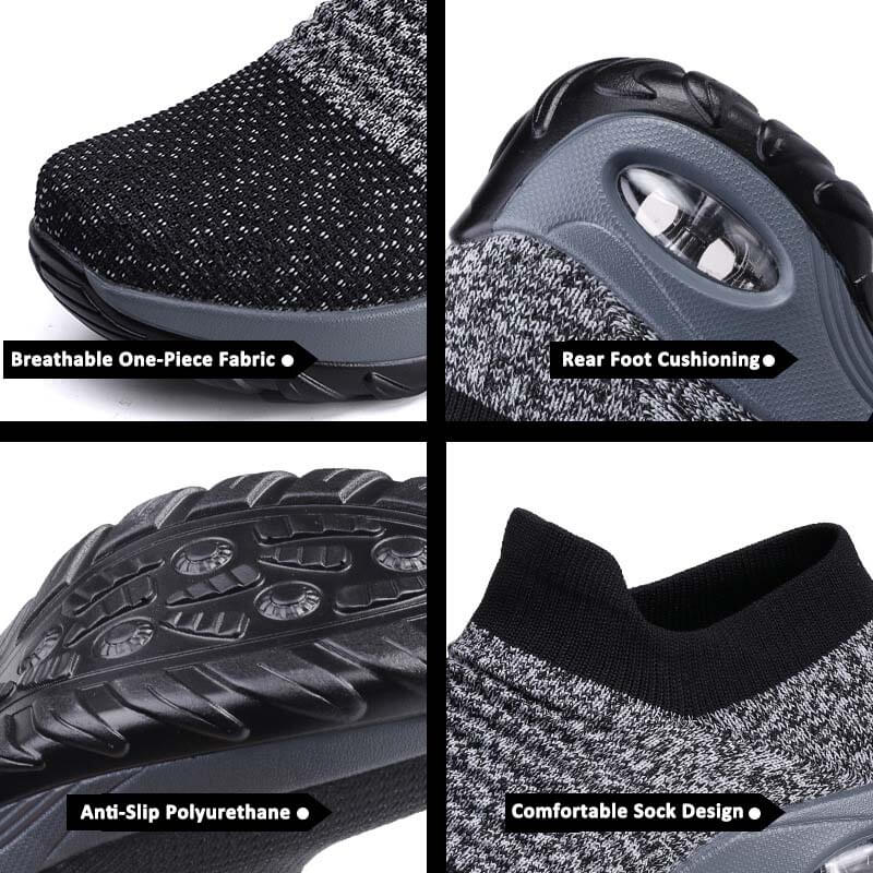 Damen Flying Woven Knit Sports Slip-on Freizeitschuhe