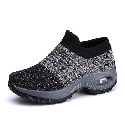 Damen Flying Woven Knit Sports Slip-on Freizeitschuhe