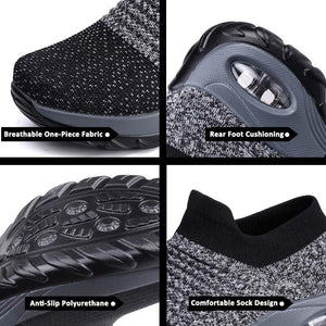 Damen Flying Woven Knit Sports Slip-on Freizeitschuhe
