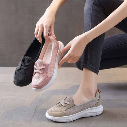 Damen Slip-on Freizeitschuhe Low-Top Flache Sohlen Wanderschuhe