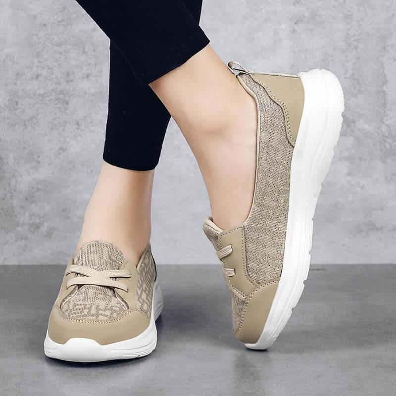 Damen Slip-on Freizeitschuhe Low-Top Flache Sohlen Wanderschuhe