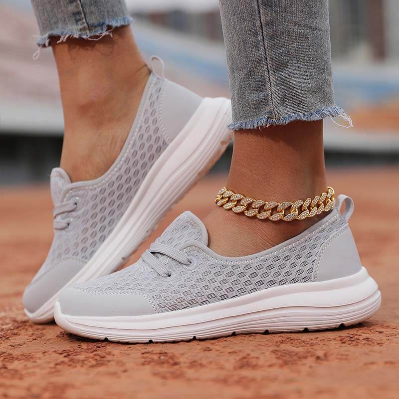 Damen Slip-On Casual Schuhe Low-Top Flache Sohle Flying Knit Walking Schuhe
