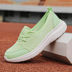 Damen Slip-On Casual Schuhe Low-Top Flache Sohle Flying Knit Walking Schuhe