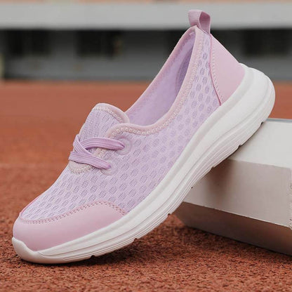 Damen Slip-On Casual Schuhe Low-Top Flache Sohle Flying Knit Walking Schuhe