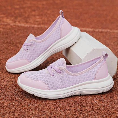 Damen Slip-On Casual Schuhe Low-Top Flache Sohle Flying Knit Walking Schuhe