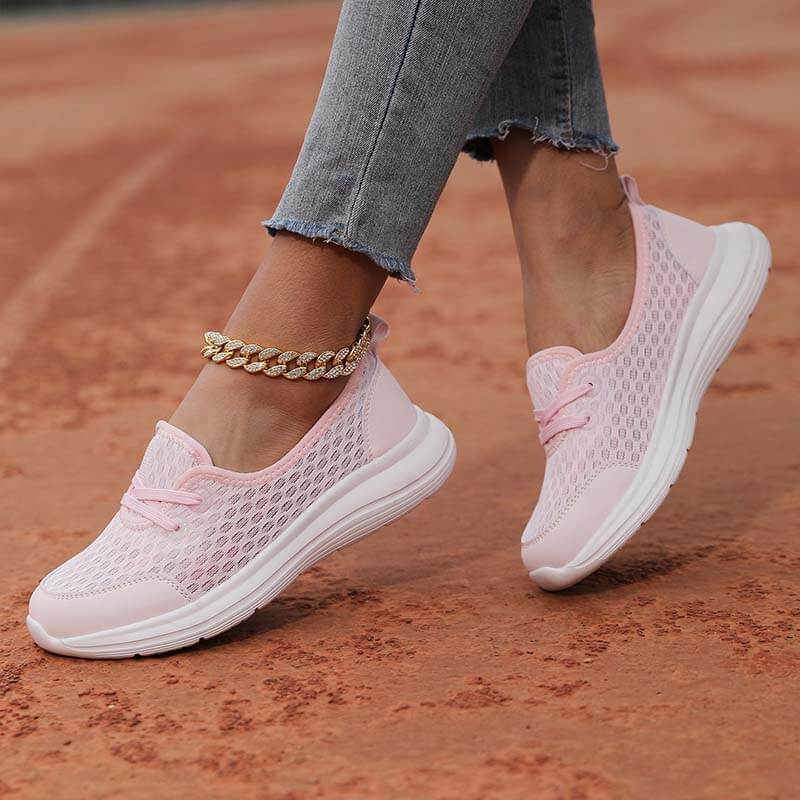 Damen Slip-On Casual Schuhe Low-Top Flache Sohle Flying Knit Walking Schuhe