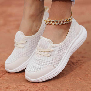 Damen Slip-On Casual Schuhe Low-Top Flache Sohle Flying Knit Walking Schuhe