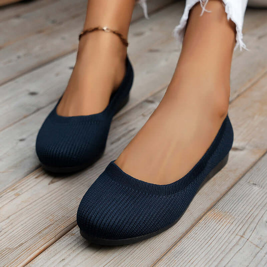 Damen Frühling Runde Zehen Flache Einzelschuhe Mokassins Sport Freizeitschuhe