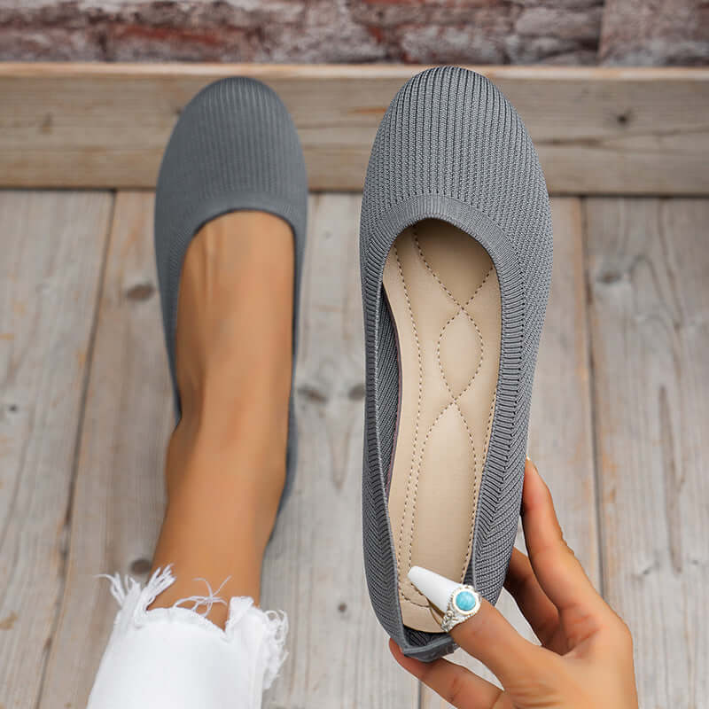 Damen Frühling Runde Zehen Flache Einzelschuhe Mokassins Sport Freizeitschuhe