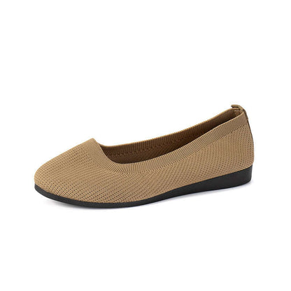 Damen Frühling Runde Zehen Flache Einzelschuhe Mokassins Sport Freizeitschuhe