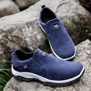 Waterproof hiking shoes without laces for men
