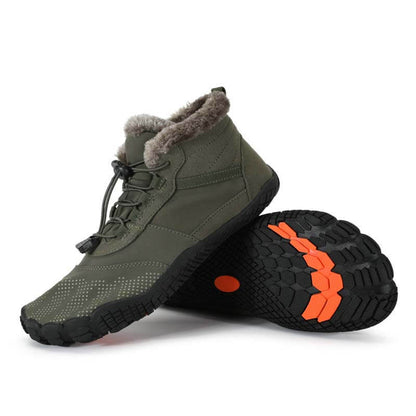 Men's winter outdoor office hiking shoes, five-finger cotton shoes, sports bike shoes, warm and thickened, slip-resistant, waterproof, hiking shoes