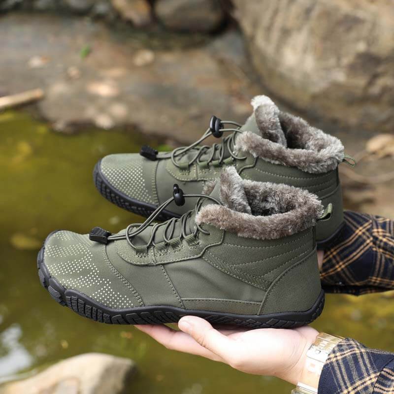 Men's winter outdoor office hiking shoes, five-finger cotton shoes, sports bike shoes, warm and thickened, slip-resistant, waterproof, hiking shoes