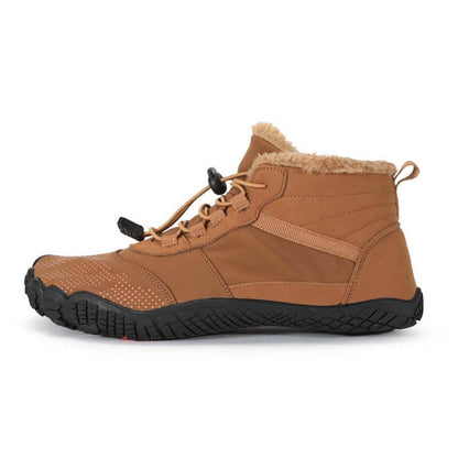 Men's winter outdoor office hiking shoes, five-finger cotton shoes, sports bike shoes, warm and thickened, slip-resistant, waterproof, hiking shoes