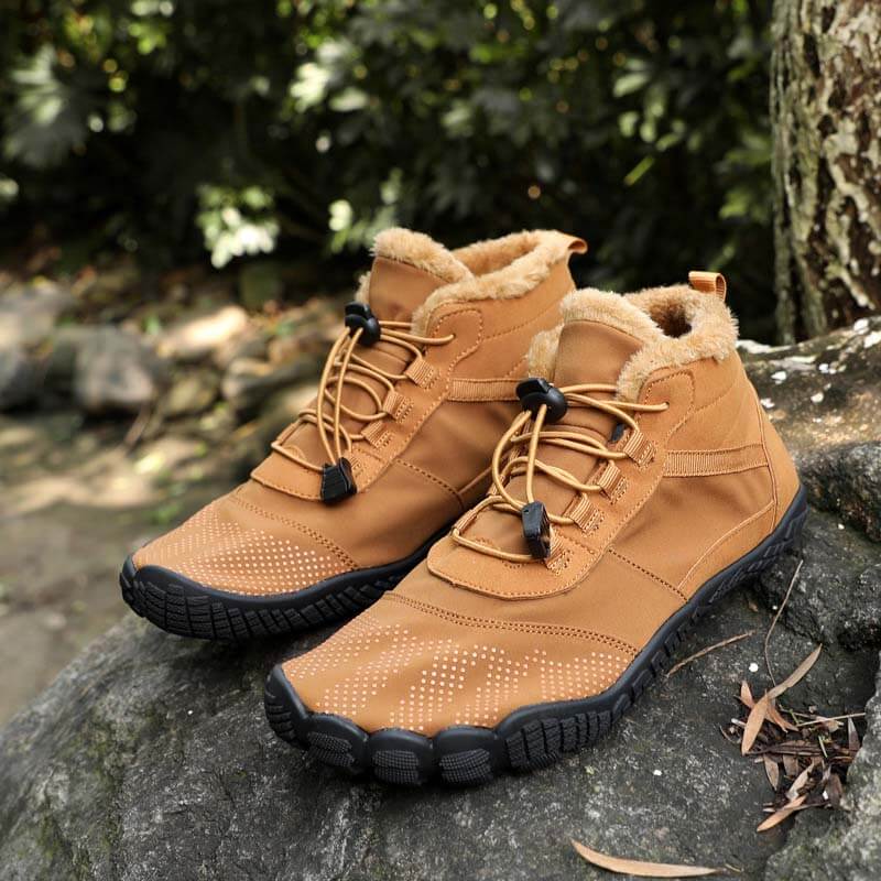 Men's winter outdoor office hiking shoes, five-finger cotton shoes, sports bike shoes, warm and thickened, slip-resistant, waterproof, hiking shoes