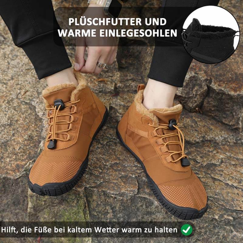 Men's winter outdoor office hiking shoes, five-finger cotton shoes, sports bike shoes, warm and thickened, slip-resistant, waterproof, hiking shoes