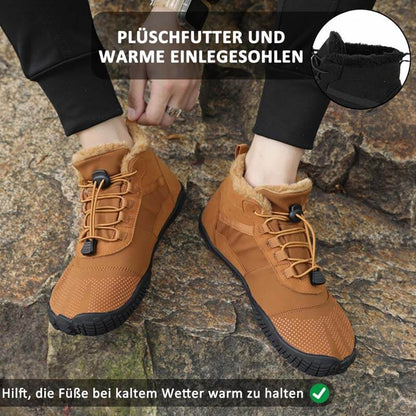 Men's winter outdoor office hiking shoes, five-finger cotton shoes, sports bike shoes, warm and thickened, slip-resistant, waterproof, hiking shoes