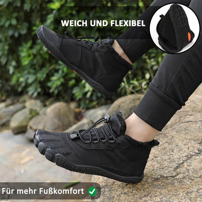 Men's winter outdoor office hiking shoes, five-finger cotton shoes, sports bike shoes, warm and thickened, slip-resistant, waterproof, hiking shoes