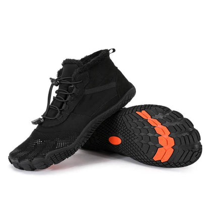 Men's winter outdoor office hiking shoes, five-finger cotton shoes, sports bike shoes, warm and thickened, slip-resistant, waterproof, hiking shoes