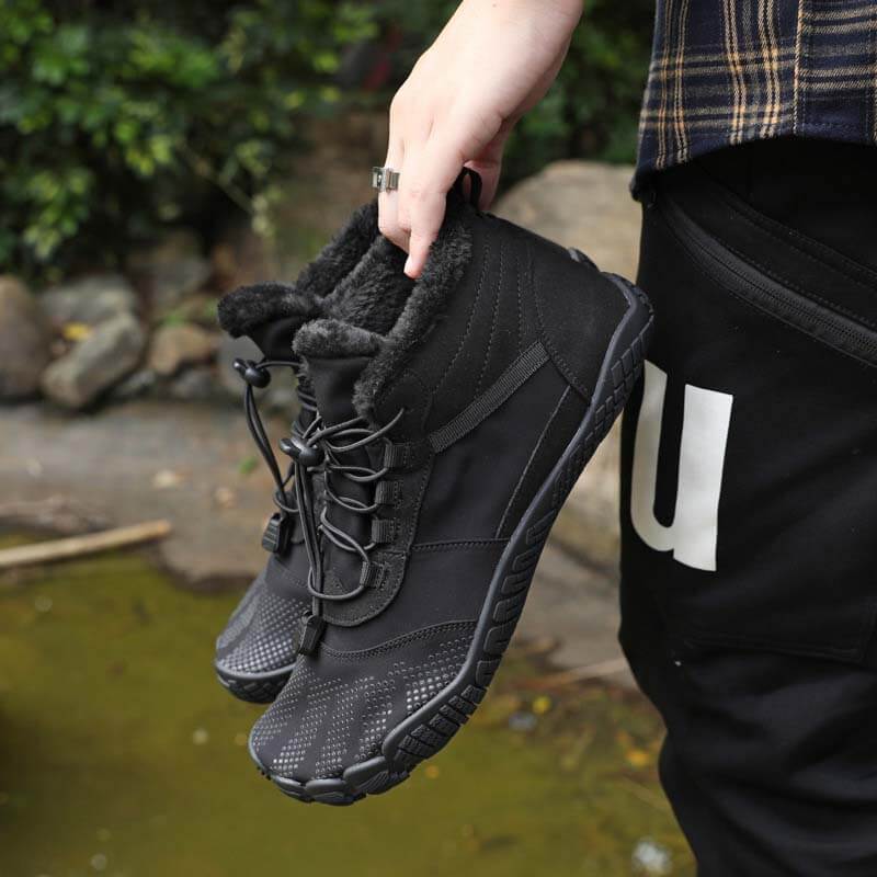 Men's winter outdoor office hiking shoes, five-finger cotton shoes, sports bike shoes, warm and thickened, slip-resistant, waterproof, hiking shoes