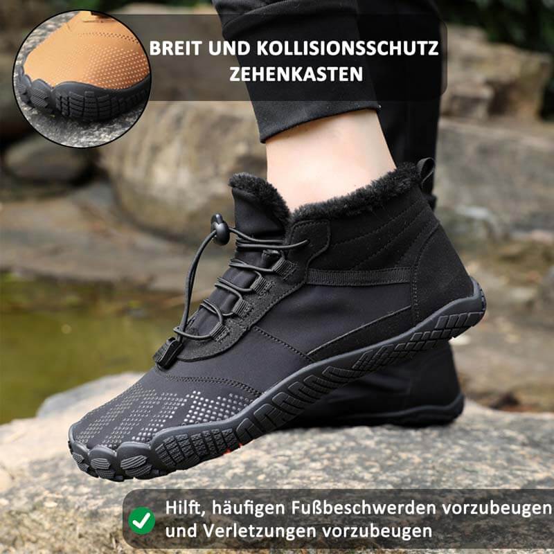 Men's winter outdoor office hiking shoes, five-finger cotton shoes, sports bike shoes, warm and thickened, slip-resistant, waterproof, hiking shoes