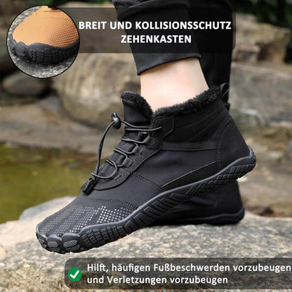 Men's winter outdoor office hiking shoes, five-finger cotton shoes, sports bike shoes, warm and thickened, slip-resistant, waterproof, hiking shoes