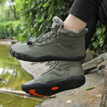 Lade das Bild in den Galerie-Viewer, draussenfeet winter barfussschuhe schneestiefel 31455 armeegrun

