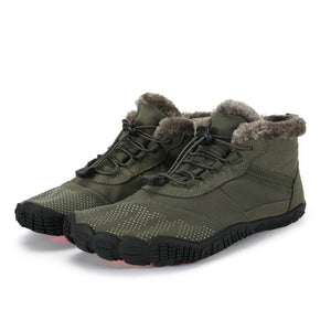 draussenfeet winter barfussschuhe schneestiefel 31455 armeegrun