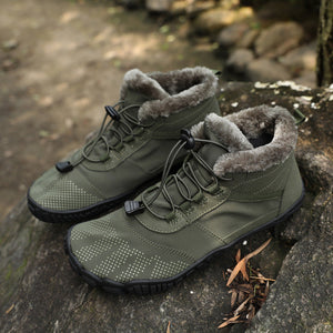 draussenfeet winter barfussschuhe schneestiefel 31455 armeegrun